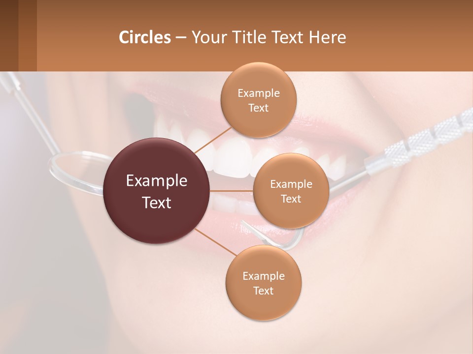 A Woman Smiling With A Toothbrush In Her Mouth PowerPoint Template