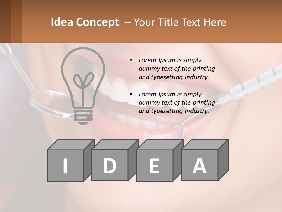 A Woman Smiling With A Toothbrush In Her Mouth PowerPoint Template