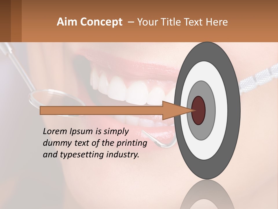 A Woman Smiling With A Toothbrush In Her Mouth PowerPoint Template