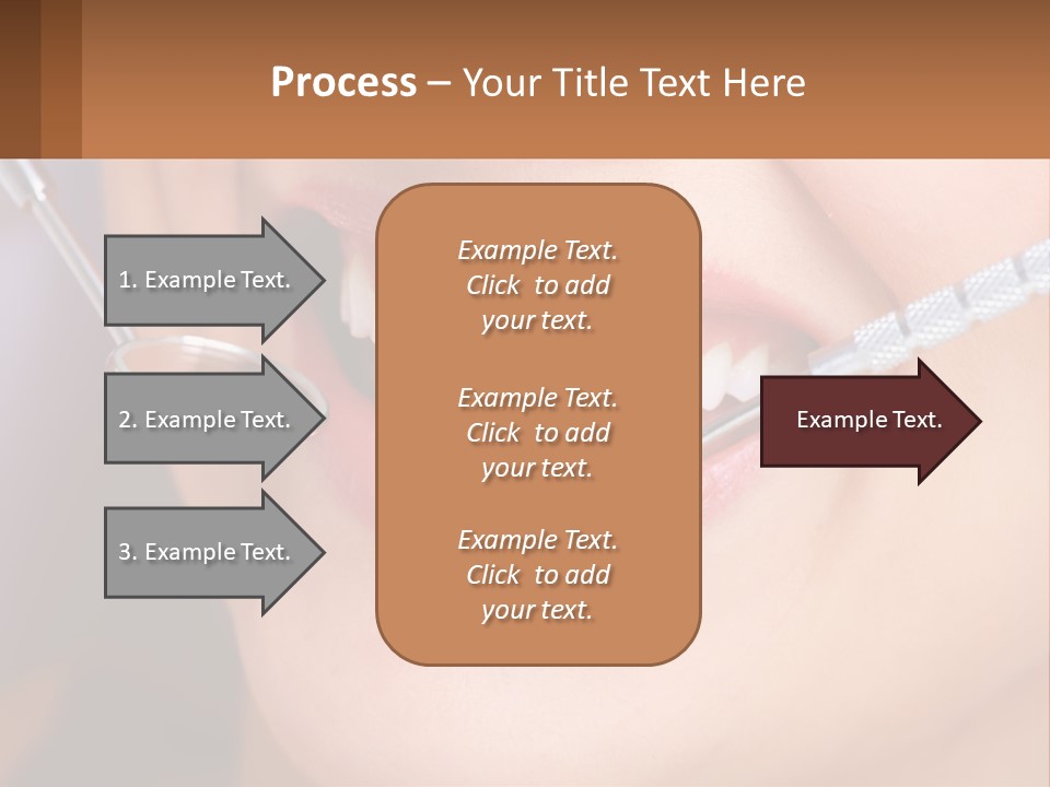 A Woman Smiling With A Toothbrush In Her Mouth PowerPoint Template