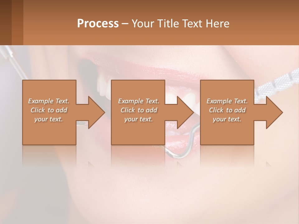 A Woman Smiling With A Toothbrush In Her Mouth PowerPoint Template