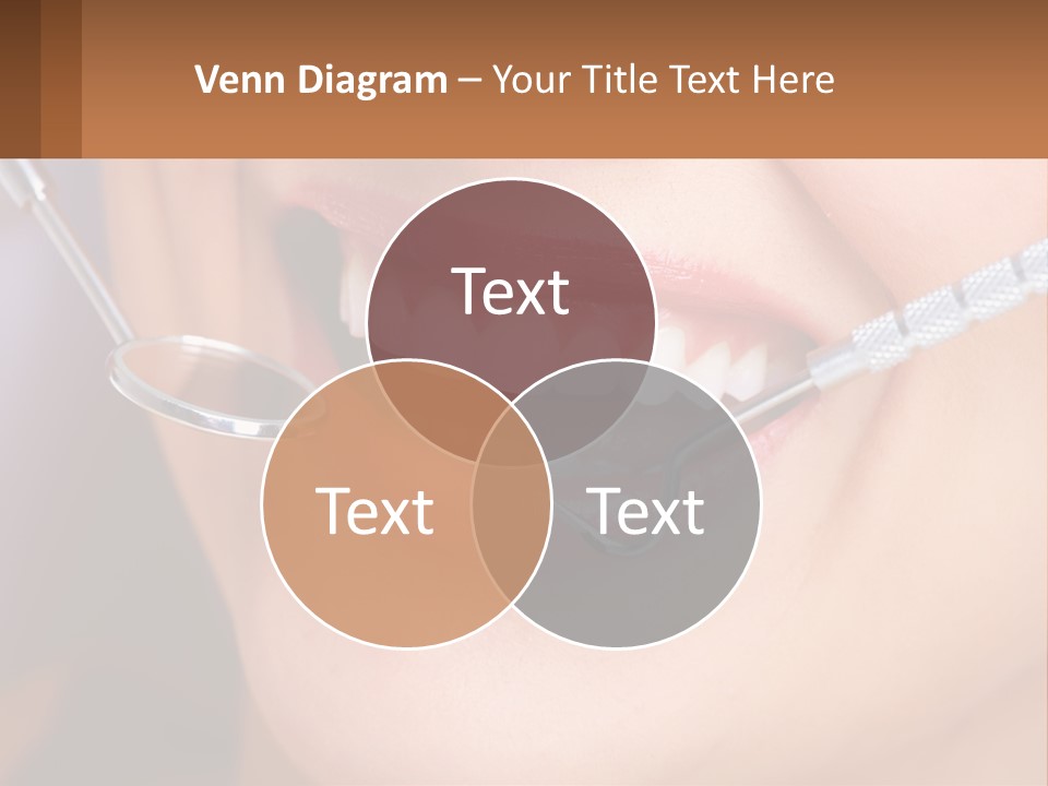 A Woman Smiling With A Toothbrush In Her Mouth PowerPoint Template