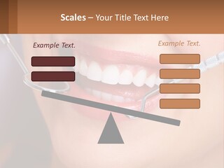 A Woman Smiling With A Toothbrush In Her Mouth PowerPoint Template