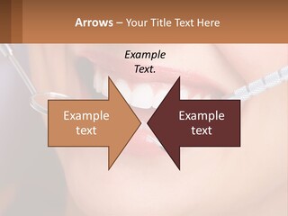 A Woman Smiling With A Toothbrush In Her Mouth PowerPoint Template