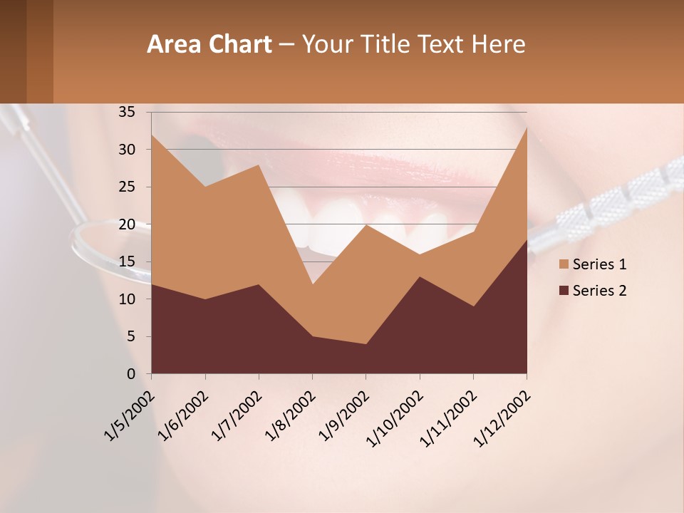 A Woman Smiling With A Toothbrush In Her Mouth PowerPoint Template