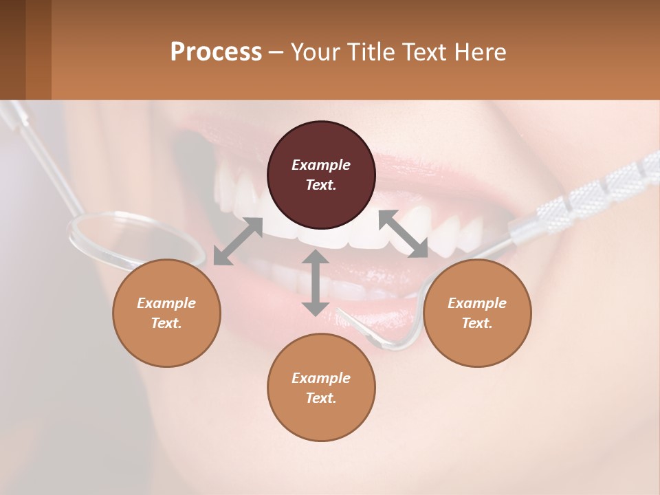A Woman Smiling With A Toothbrush In Her Mouth PowerPoint Template
