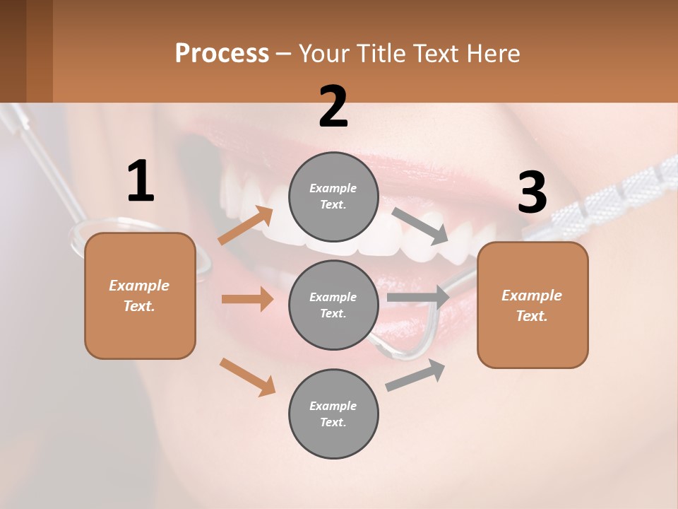 A Woman Smiling With A Toothbrush In Her Mouth PowerPoint Template