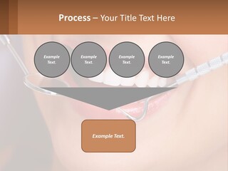 A Woman Smiling With A Toothbrush In Her Mouth PowerPoint Template