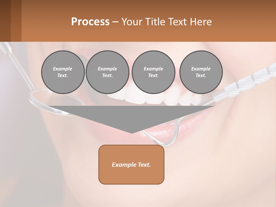 A Woman Smiling With A Toothbrush In Her Mouth PowerPoint Template