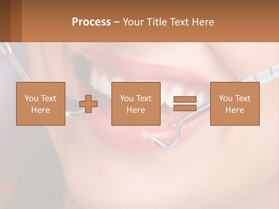 A Woman Smiling With A Toothbrush In Her Mouth PowerPoint Template