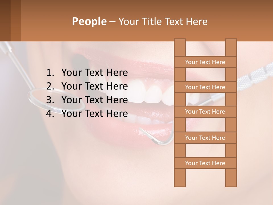 A Woman Smiling With A Toothbrush In Her Mouth PowerPoint Template