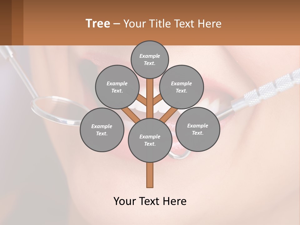 A Woman Smiling With A Toothbrush In Her Mouth PowerPoint Template