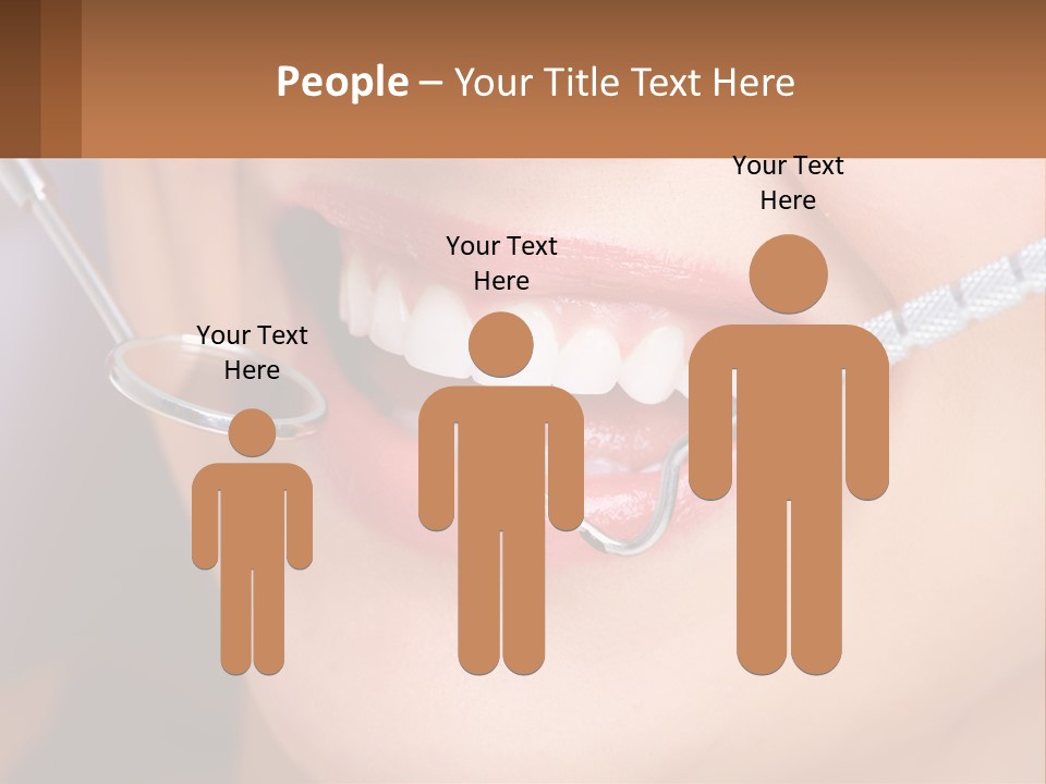 A Woman Smiling With A Toothbrush In Her Mouth PowerPoint Template