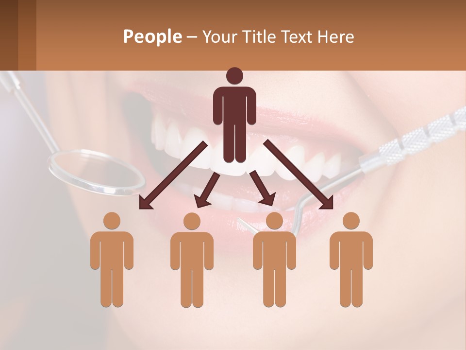 A Woman Smiling With A Toothbrush In Her Mouth PowerPoint Template