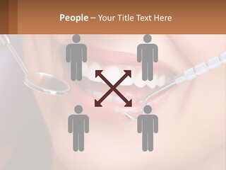 A Woman Smiling With A Toothbrush In Her Mouth PowerPoint Template