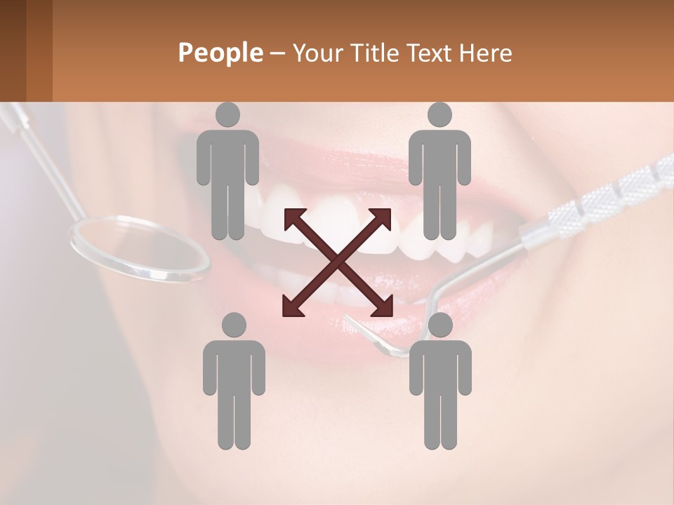 A Woman Smiling With A Toothbrush In Her Mouth PowerPoint Template