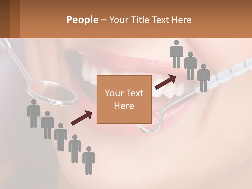 A Woman Smiling With A Toothbrush In Her Mouth PowerPoint Template