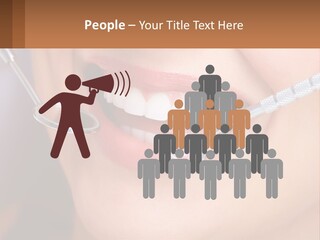 A Woman Smiling With A Toothbrush In Her Mouth PowerPoint Template