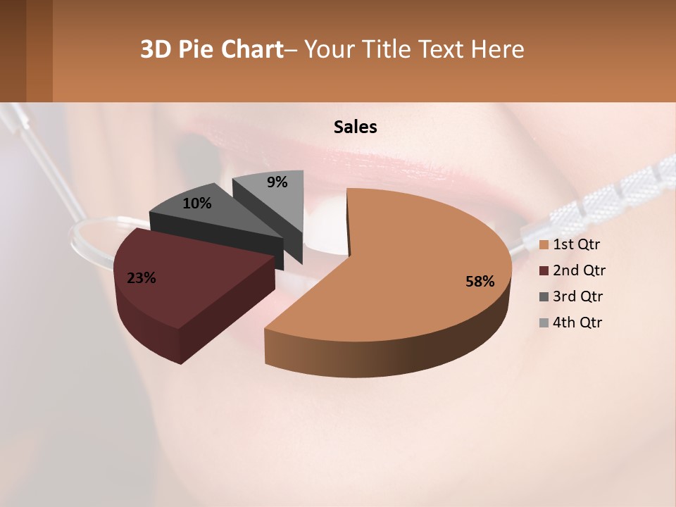 A Woman Smiling With A Toothbrush In Her Mouth PowerPoint Template
