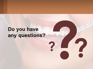 A Woman Smiling With A Toothbrush In Her Mouth PowerPoint Template