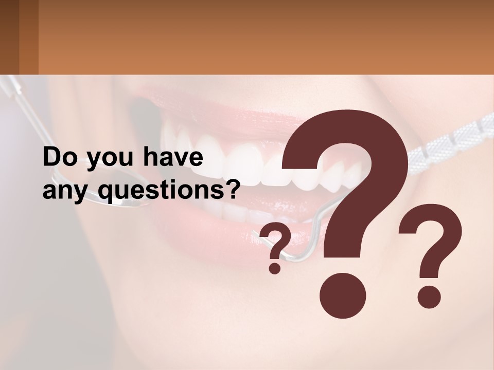 A Woman Smiling With A Toothbrush In Her Mouth PowerPoint Template