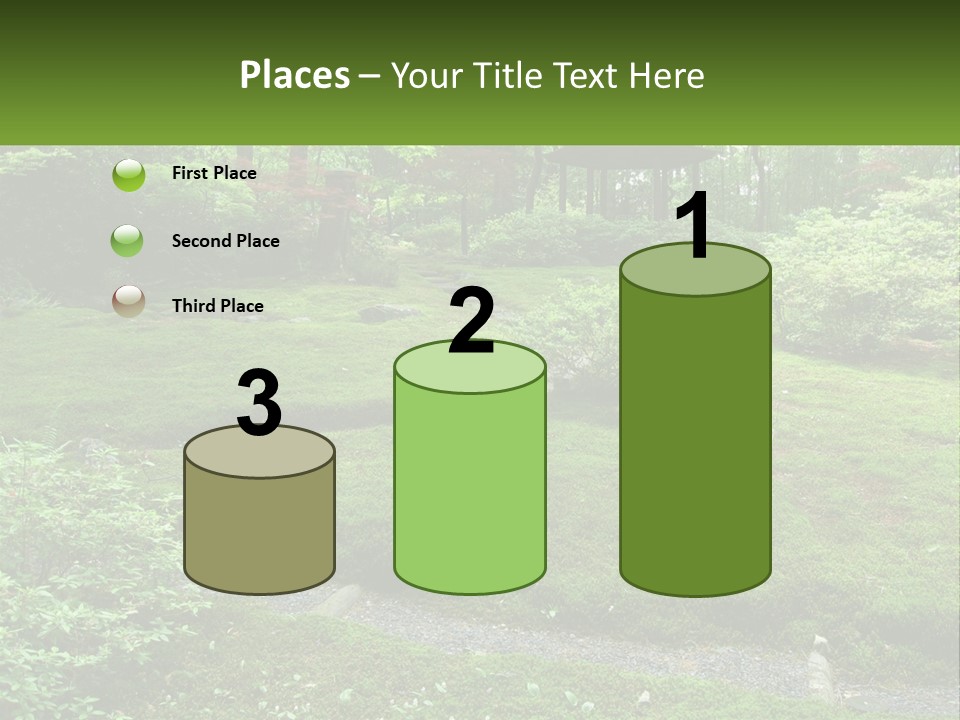 A Green Garden With A Path In The Middle Of It PowerPoint Template