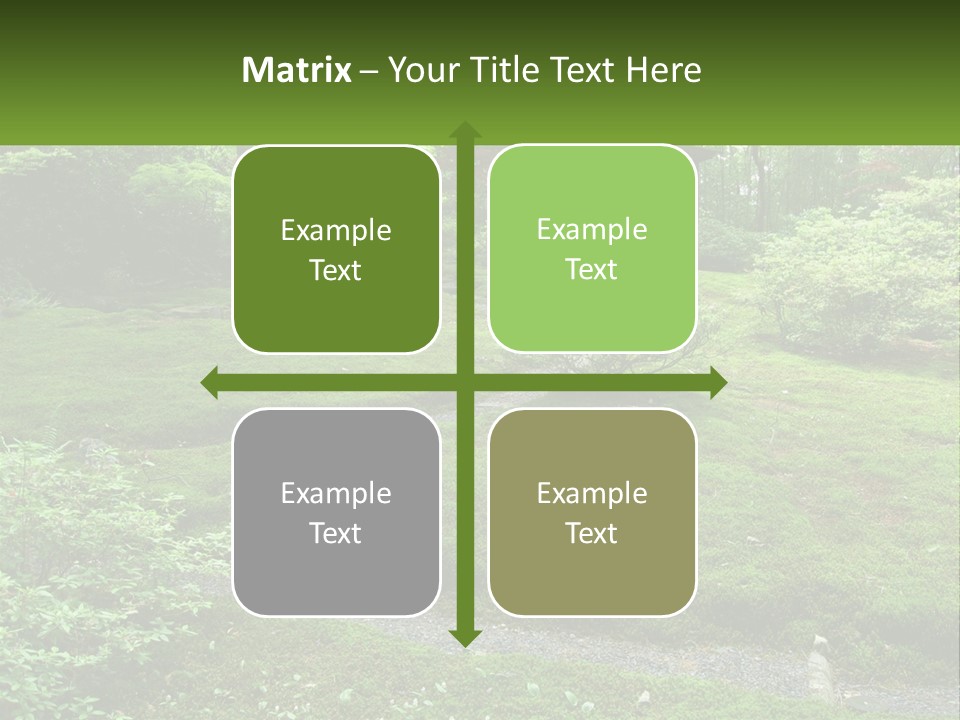 A Green Garden With A Path In The Middle Of It PowerPoint Template