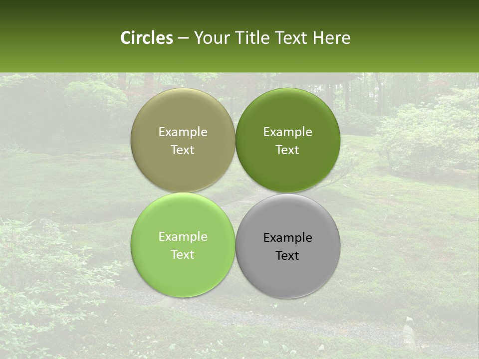 A Green Garden With A Path In The Middle Of It PowerPoint Template