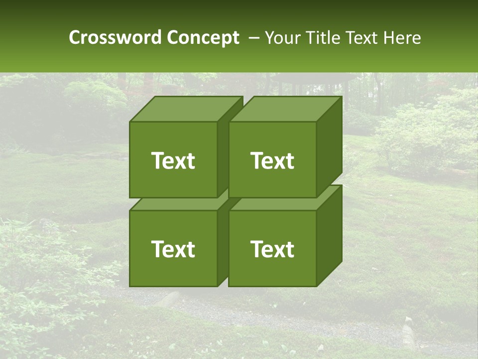 A Green Garden With A Path In The Middle Of It PowerPoint Template