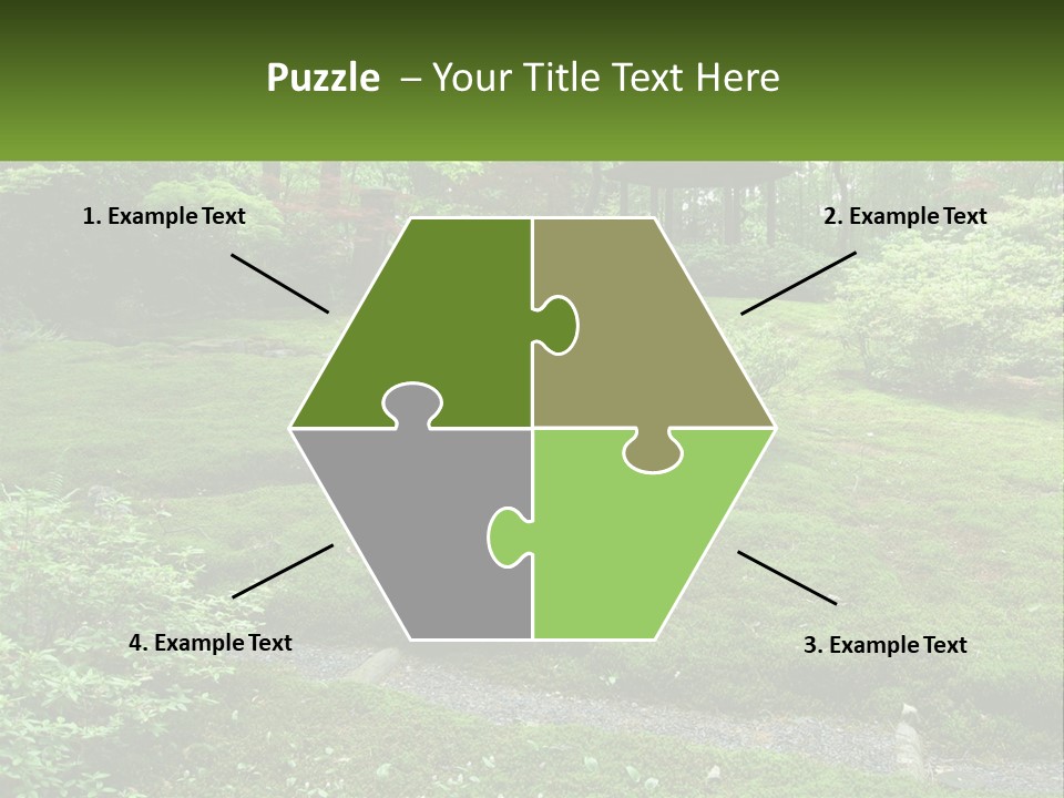 A Green Garden With A Path In The Middle Of It PowerPoint Template
