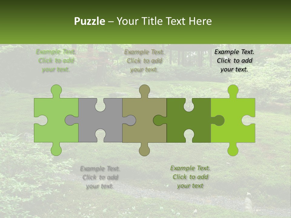 A Green Garden With A Path In The Middle Of It PowerPoint Template