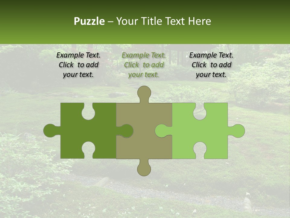 A Green Garden With A Path In The Middle Of It PowerPoint Template