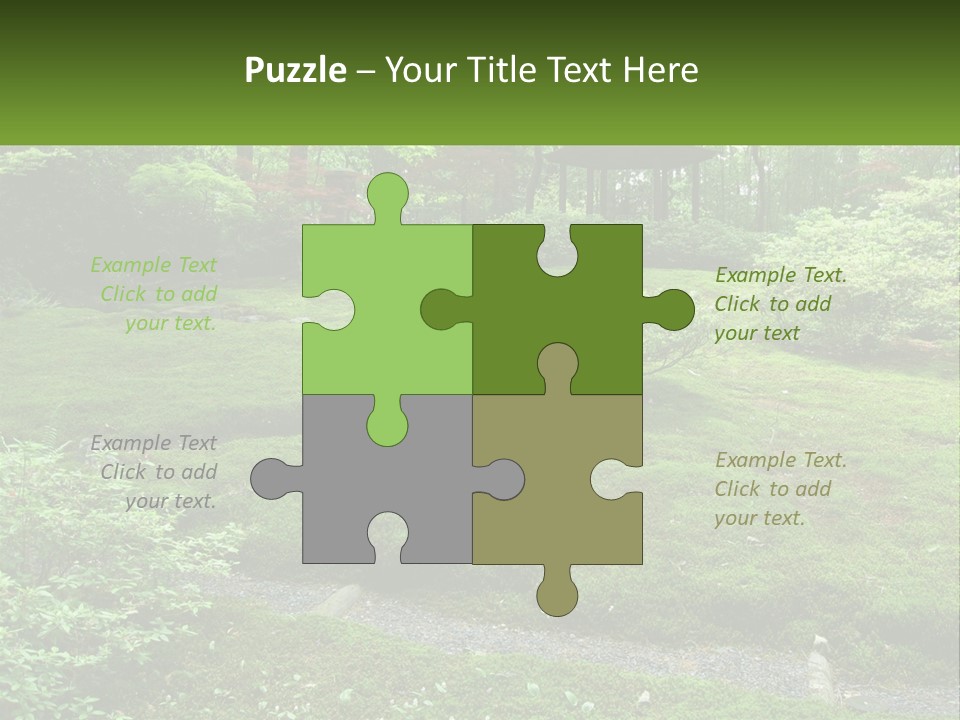A Green Garden With A Path In The Middle Of It PowerPoint Template