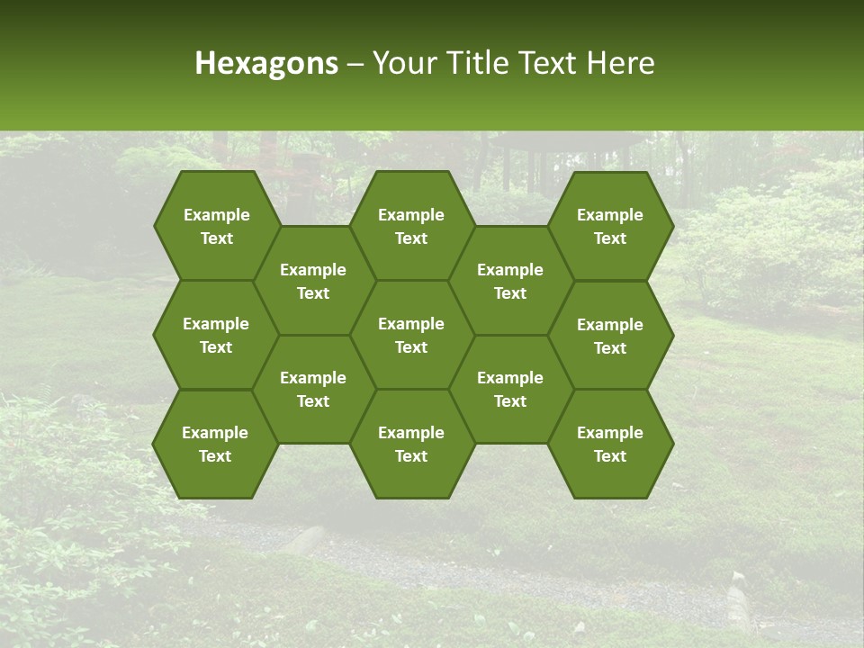 A Green Garden With A Path In The Middle Of It PowerPoint Template