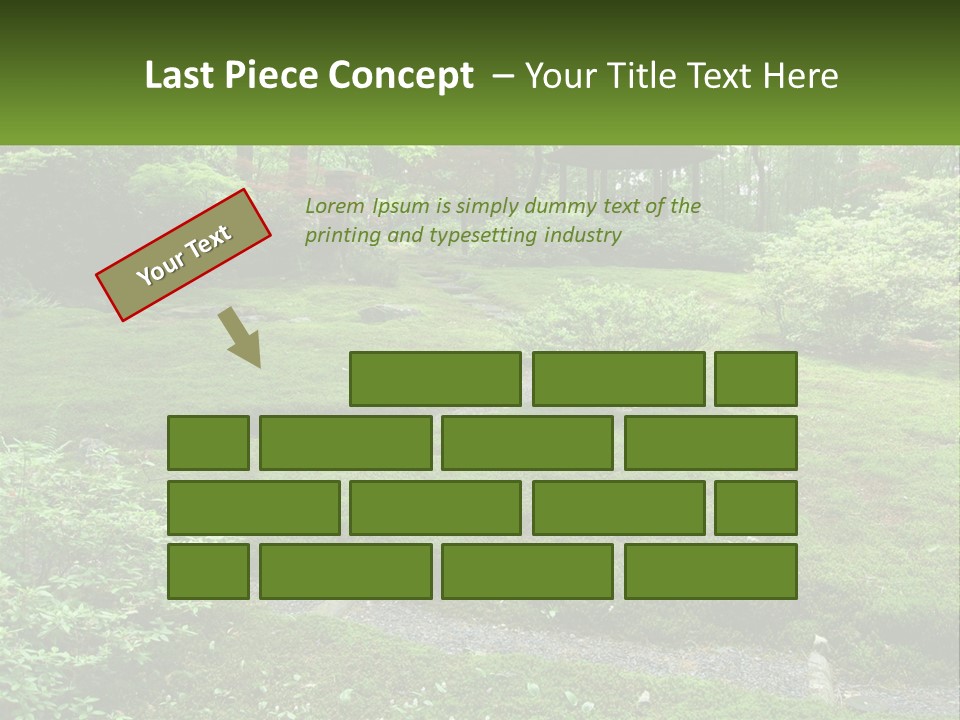A Green Garden With A Path In The Middle Of It PowerPoint Template