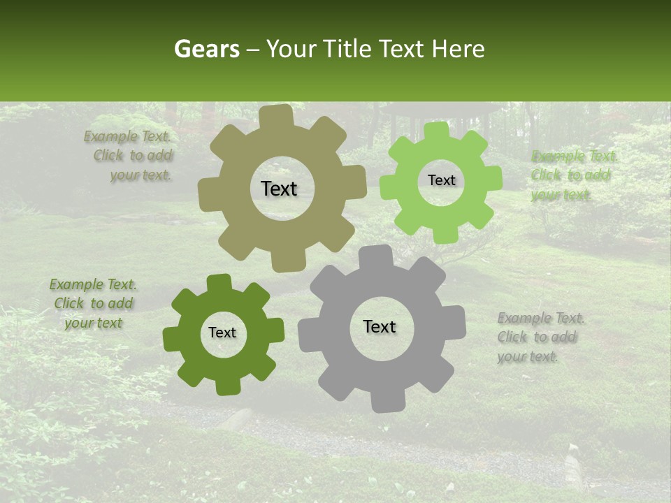 A Green Garden With A Path In The Middle Of It PowerPoint Template