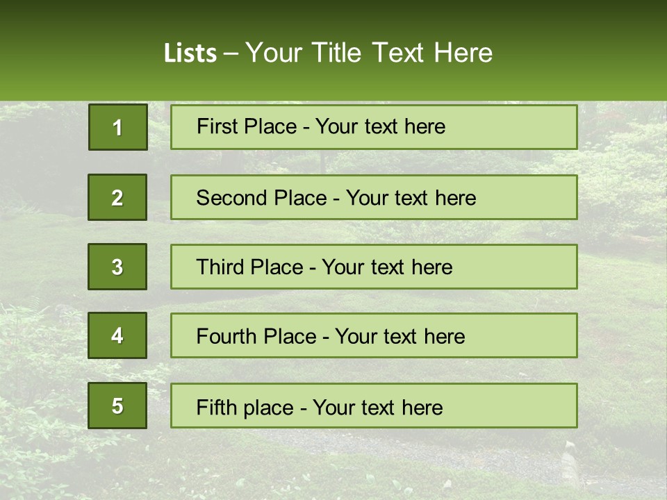 A Green Garden With A Path In The Middle Of It PowerPoint Template