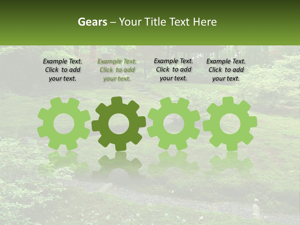A Green Garden With A Path In The Middle Of It PowerPoint Template