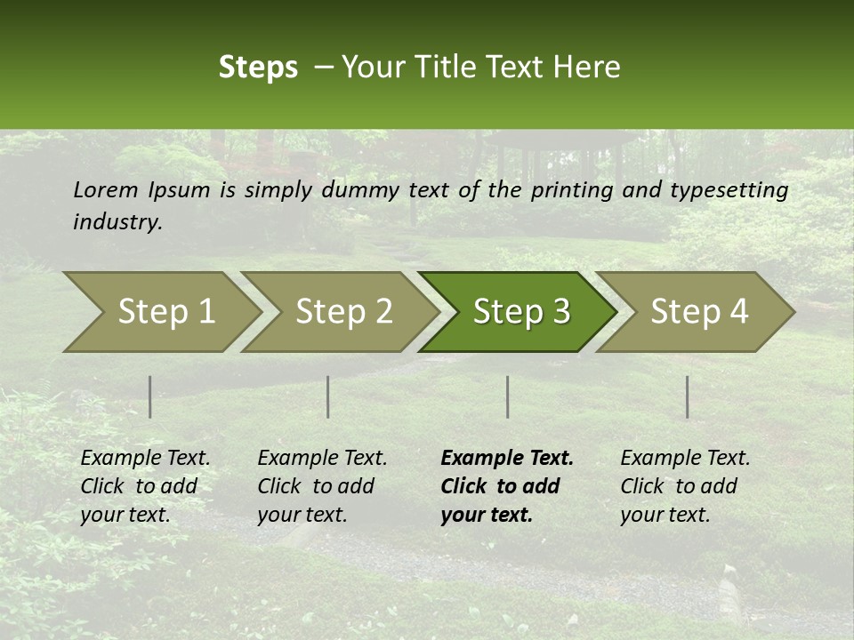 A Green Garden With A Path In The Middle Of It PowerPoint Template