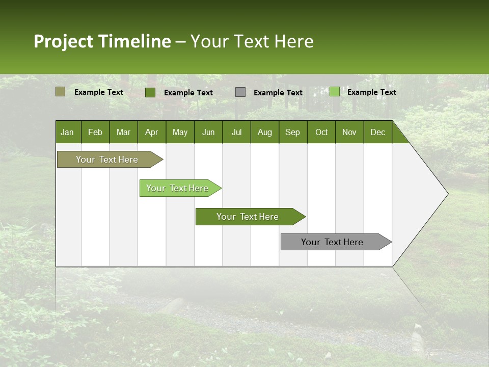 A Green Garden With A Path In The Middle Of It PowerPoint Template