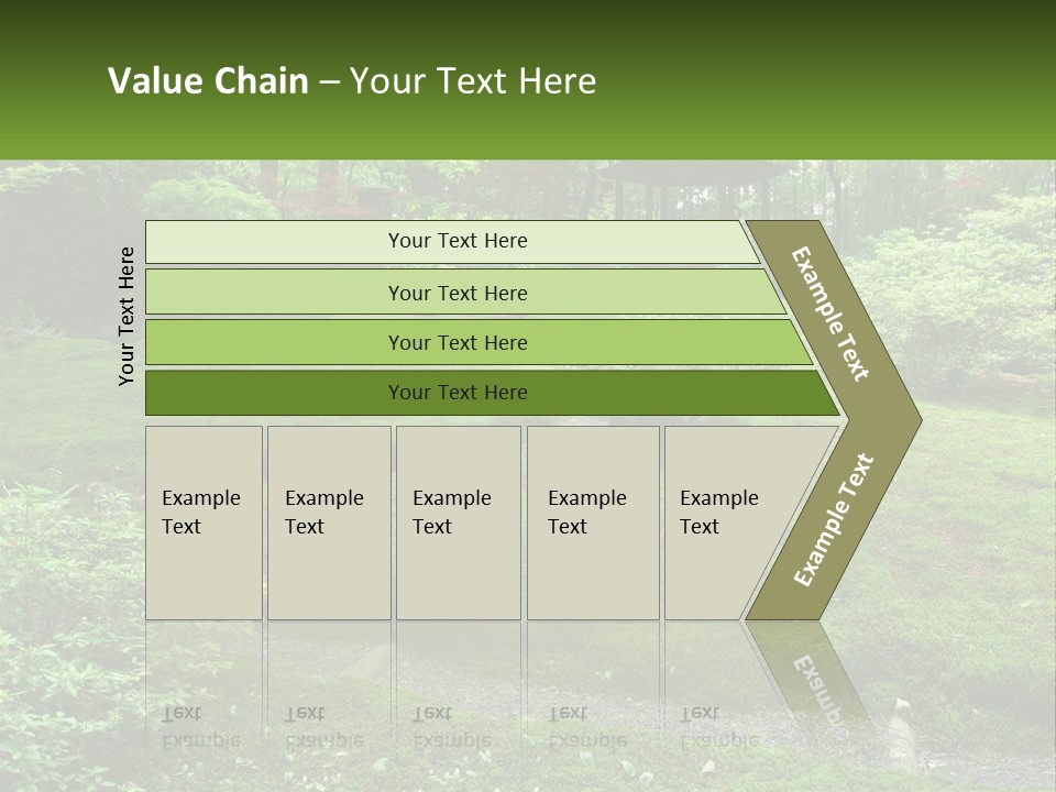 A Green Garden With A Path In The Middle Of It PowerPoint Template