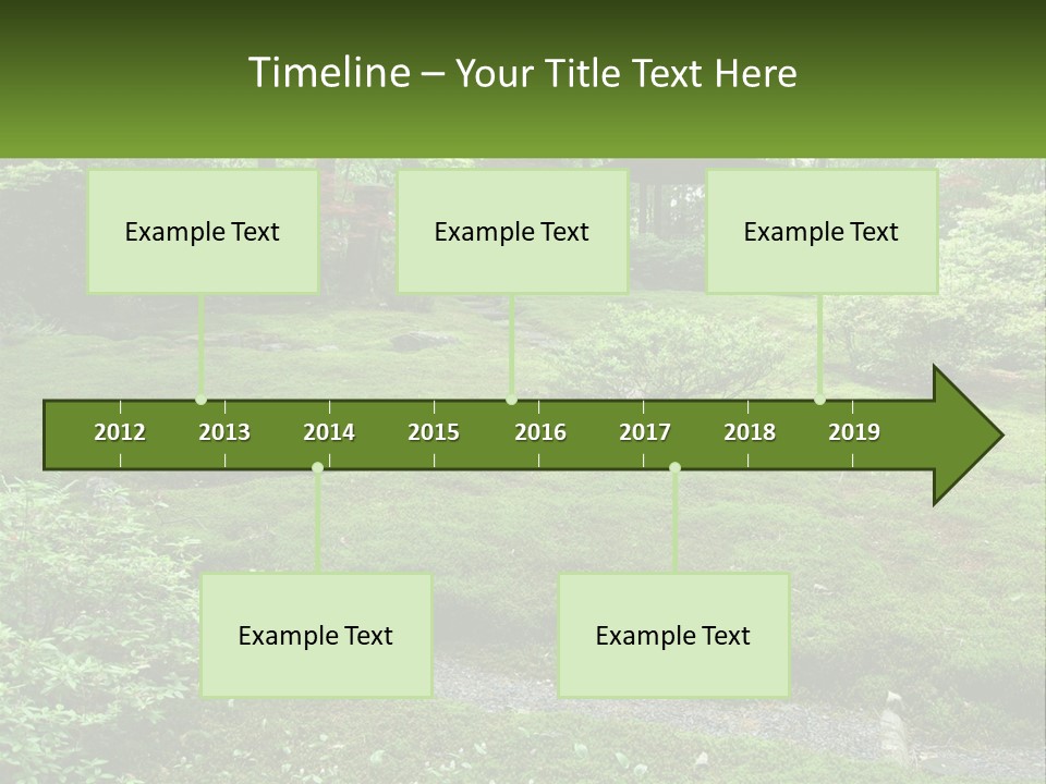 A Green Garden With A Path In The Middle Of It PowerPoint Template