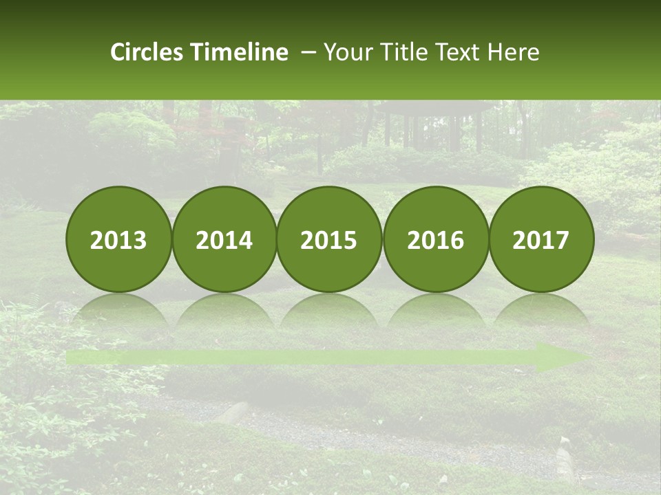 A Green Garden With A Path In The Middle Of It PowerPoint Template