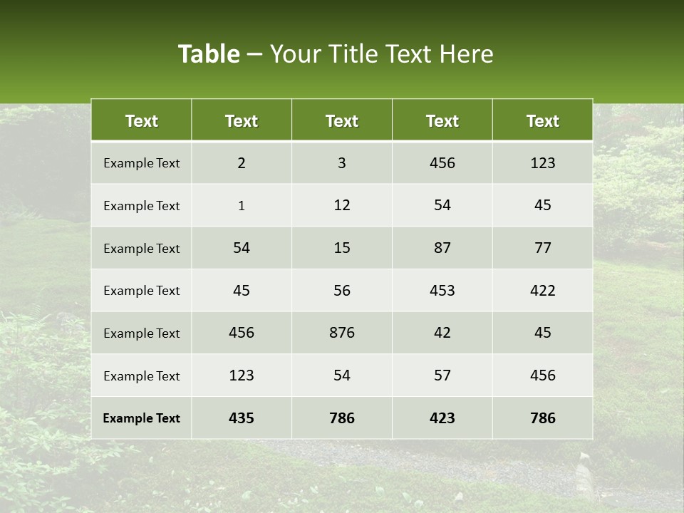 A Green Garden With A Path In The Middle Of It PowerPoint Template