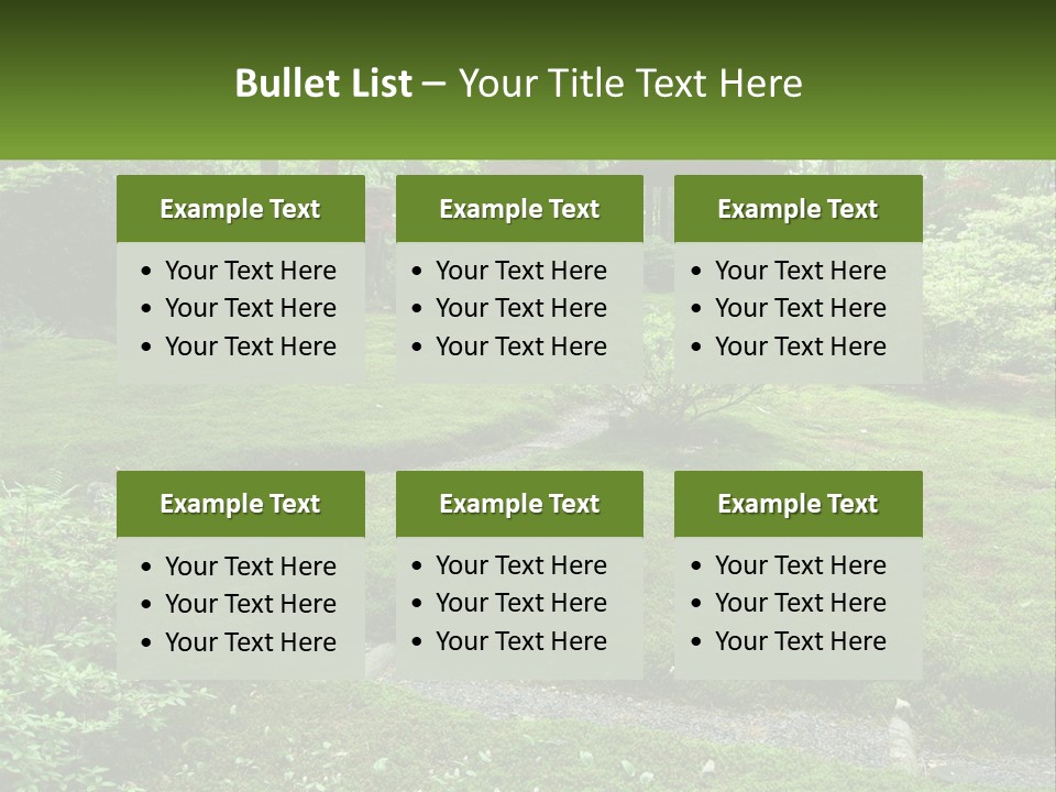 A Green Garden With A Path In The Middle Of It PowerPoint Template