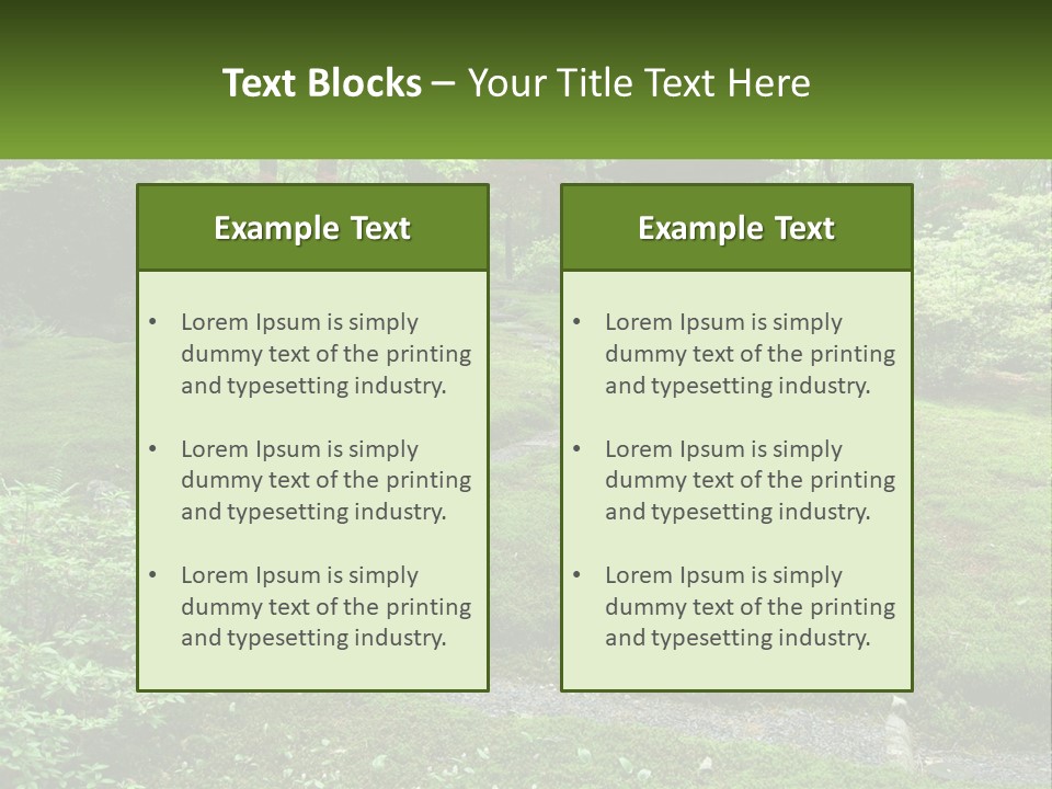 A Green Garden With A Path In The Middle Of It PowerPoint Template
