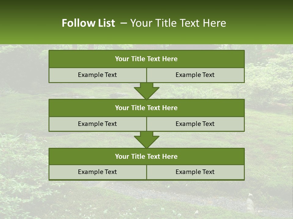 A Green Garden With A Path In The Middle Of It PowerPoint Template