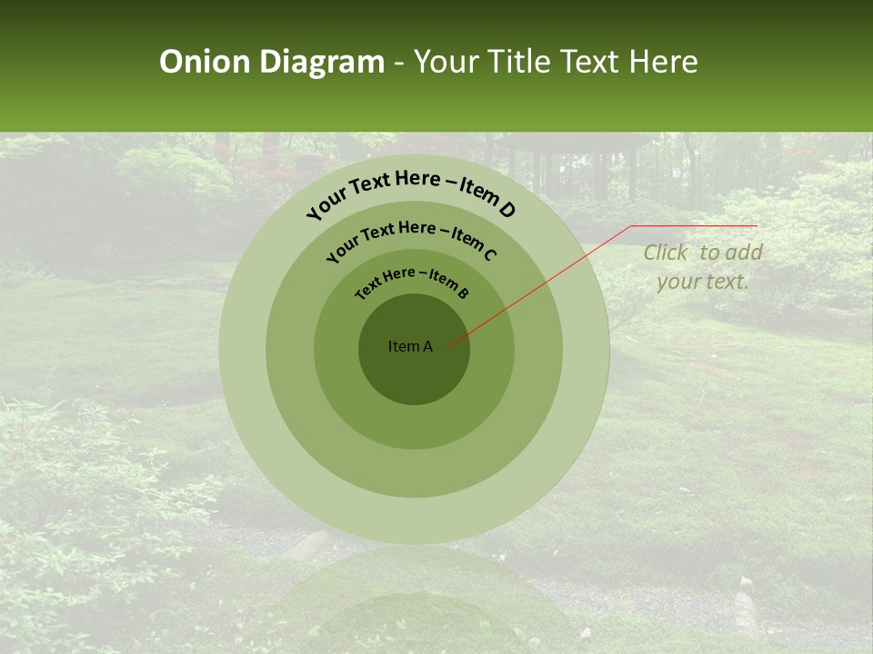 A Green Garden With A Path In The Middle Of It PowerPoint Template