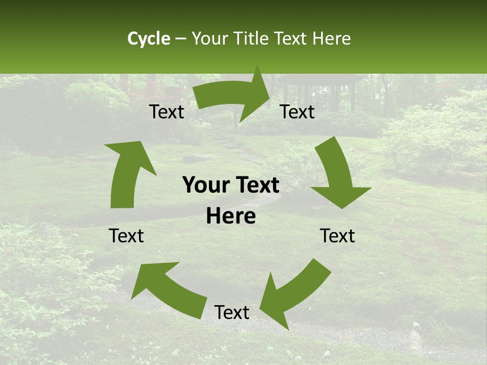 A Green Garden With A Path In The Middle Of It PowerPoint Template