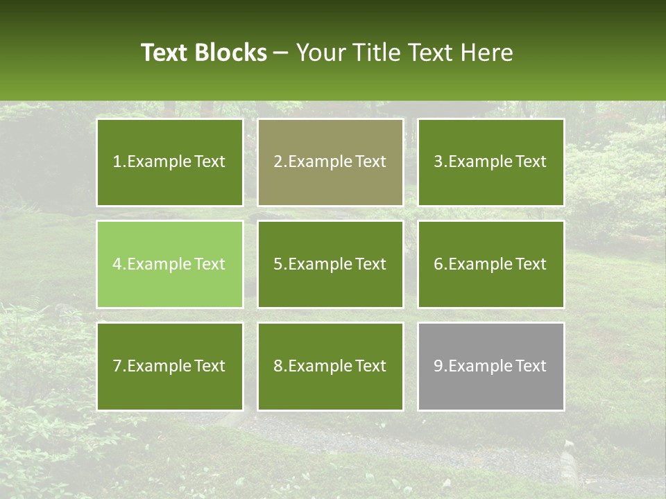 A Green Garden With A Path In The Middle Of It PowerPoint Template